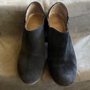 Black suede booties